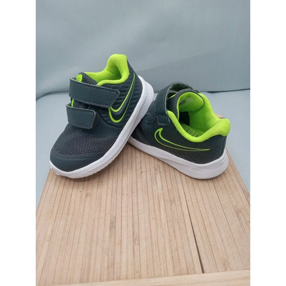 Nike AT1803-004 Star Runner 2 TDV Sneakers Toddler Shoes Grey Green Size 4C‎